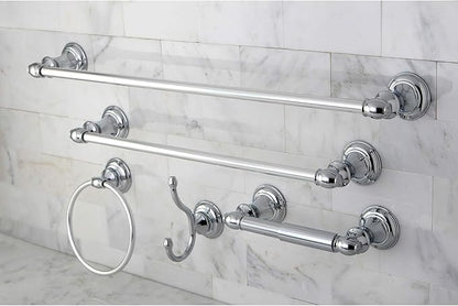 Kingston Brass BAHK2612478C Provence 5-Piece 18-Inch and 24-Inch Towel Bars Bathroom Accessory Set in Polished Chrome