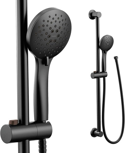 Moen Eco Performance 5 Funtion Handheld Showerhead, 30 Inch Slide Bar and 69 Inch Hose, 3558EPBL