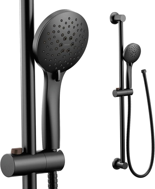 Moen Eco Performance 5 Funtion Handheld Showerhead, 30 Inch Slide Bar and 69 Inch Hose, 3558EPBL