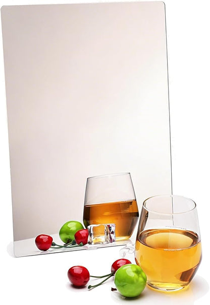 iCAGY Acrylic Mirror for Wall Kids Adults Bedroom Door Closet | Shatterproof, Self-Adhesive, Lightweight, Plastic Mirror Tile Sheet, Reflective, Safe, Plexiglass, 10x12 inch 1 Pcs