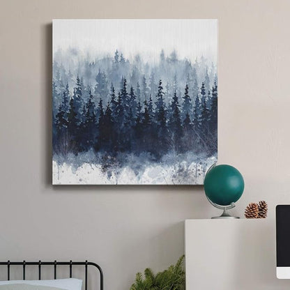 Renditions Gallery Indigo Forest Wall Art, Premium Gallery Wrapped Canvas Decor, Ready to Hang, 24 in H x 24 in W, Made in America Print