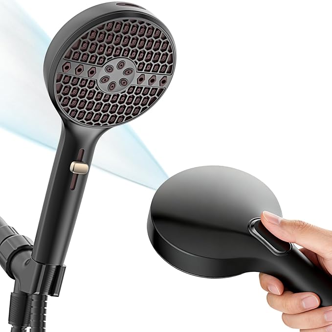 Handheld Shower Head High Pressure, 9-Mode with Power Wash, Matte Black | 71 Inch Kink-Free Hose, Adjustable Bracket, Patented Push-Slide Control, Leakproof for Low Water Pressure