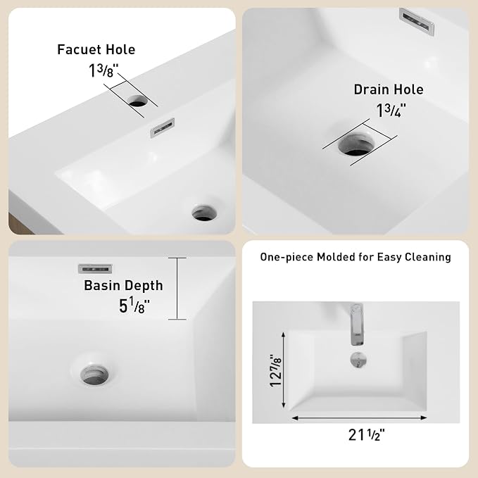 30" Floating Bathroom Vanity with Sink, Wall-Mounted Bathroom Storage Vanity Cabinet with Resin Top Basin and Soft Close Drawers, Fully Assembled, Natural Oak