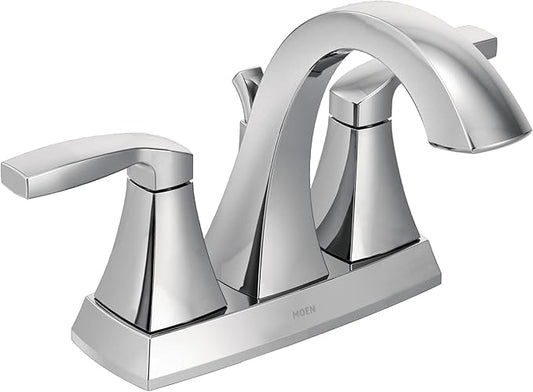 Moen Voss Chrome Two-Handle High Arc Centerset Bathroom Faucet, 6901