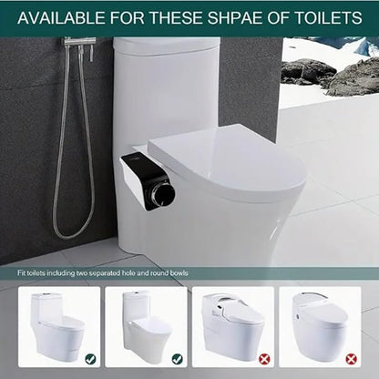 Bidet Attachment for Toilet Bidet Non-Electric Cold Water Sprayer Toilet Seat, Adjustable Water Pressure Retractable Self-Cleaning Dual Nozzle for Real Feminine Wash in Black Knob (PaniFlow).