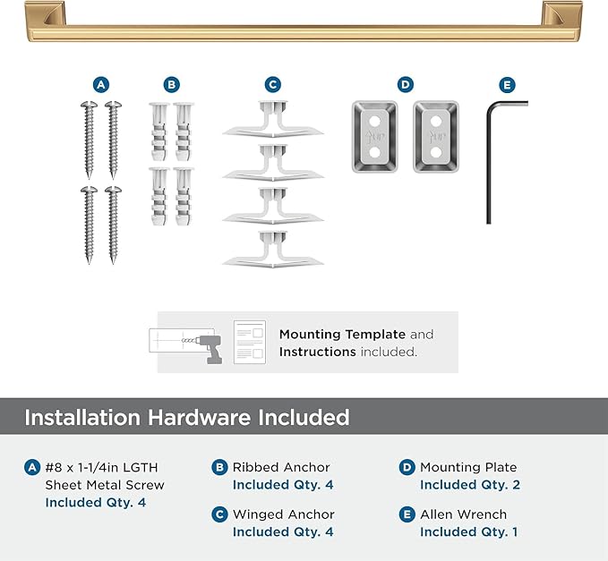 Amerock BH36024CZ | Champagne Bronze Towel Bar | 24 in (610 mm) Towel Rack | Mulholland | Bathroom Towel Holder | Bathroom Hardware | Bath Accessories