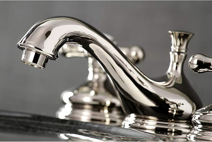 Kingston Brass KS1166AX Heritage Widespread Bathroom Faucet, Polished Nickel, 5.5 x 3.5 x 2.75