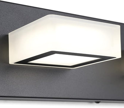 Ralbay Modern Black Bathroom Lighting Fixtures 5 Lights Adjustable Acrylic Vanity Lights Fixtures Modern LED Matte Black Bathroom Vanity Lights Over Mirror(Natural White Light)