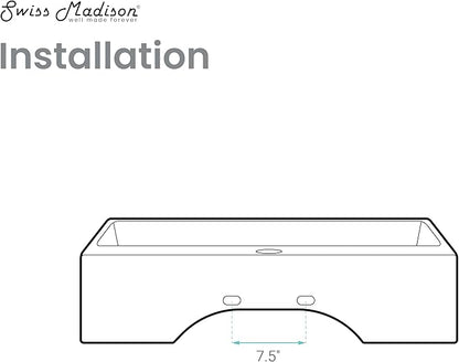 Claire 22" Rectangle Wall-Mount Bathroom Sink in Matte Black