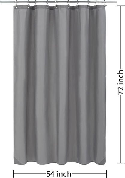 ALYVIA SPRING 54x72 Stall Waterproof Fabric Shower Curtain or Liner Grey | 2 Magnets, Soft Cloth & Hotel Quality, Machine Washable, Light-Weight, Stall Size
