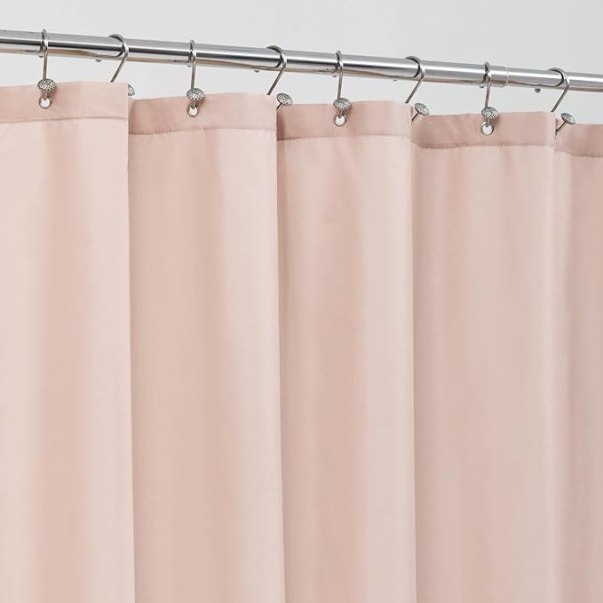 ALYVIA SPRING Waterproof Fabric Shower Curtain or Liner Blush Pink, 72x72 | 3 Magnets, Soft Cloth & Hotel Quality, Machine Washable, Light-Weight, Standard Size