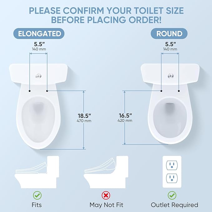 LEIVI Electric Bidet Toilet Seat with Wireless Remote and Side Panel, Multiple Spray Modes, Adjustable Heated Seat, Warm Water and Air Dryer, Auto LED Nightlight, Elongated