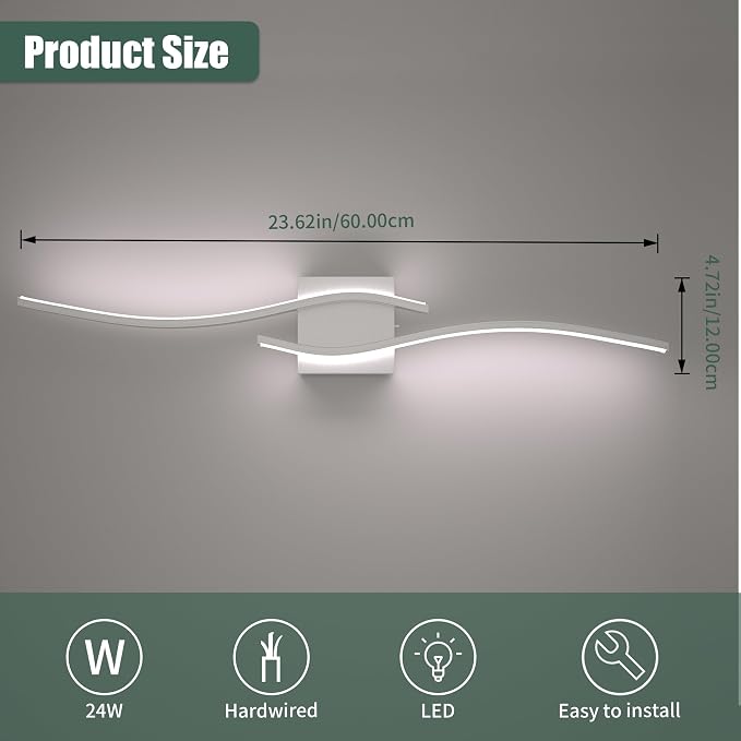 23inch Led Bathroom Vanity Light Bar, Brushed Nickel 5CCT Dimmable 2700-6500K Vanity Lights for Bathroom, Modern Bathroom Light Fixtures Over Mirror Led Lighting Fixtures