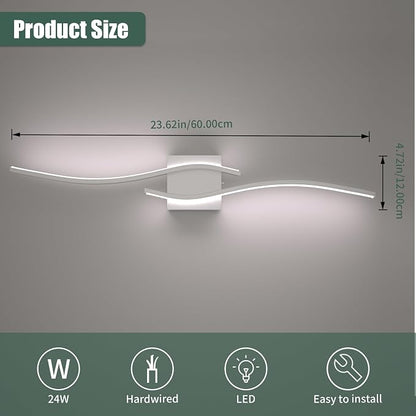 23inch Led Bathroom Vanity Light Bar, Brushed Nickel 5CCT Dimmable 2700-6500K Vanity Lights for Bathroom, Modern Bathroom Light Fixtures Over Mirror Led Lighting Fixtures