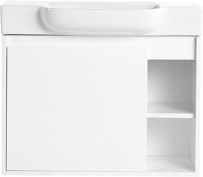28" Floating Bathroom Vanity with Sink Combo,28 Inch Floating Vanity,Modern Single Sink Bathroom Vanity Combo,White Wall Mounted Cabinet Set