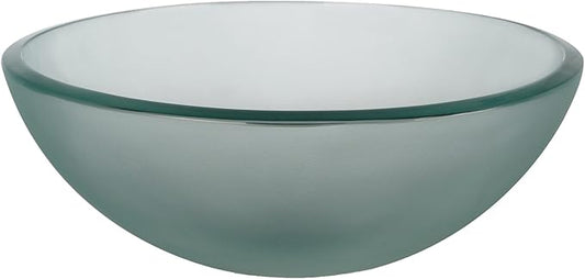 Kraus Frosted 14" Glass Vessel Bathroom Sink with PU-MR Satin Nickel