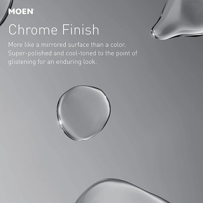 Moen Ronan Chrome Two-Handle 4 in. Centerset Modern Double Bend Bathroom Faucet with Push-Down Drain, 84025