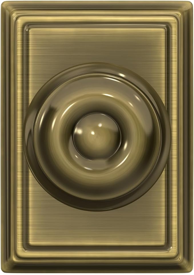 SCHLAGE Georgian Knob with Addison Trim Non-Turning Lock, Antique Brass (F170 GEO 609 ADD)
