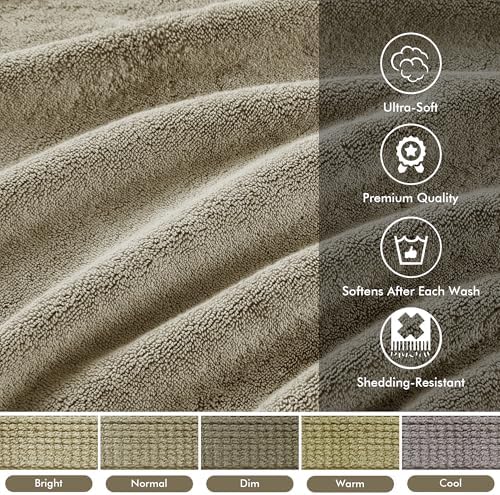 Madison Park 800GSM 100% Cotton Bathroom Bath Towel Set of 8, Beige