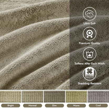 Madison Park 800GSM 100% Cotton Bathroom Bath Towel Set of 8, Beige