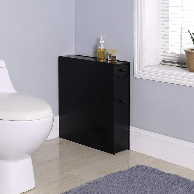 Proman Products ZLM46002 Bathroom Cabinet, 6 1/4" W x 19 3/4" D x 22 ¾" H, Black