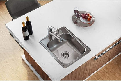 Elkay Dayton D117212 Single Bowl Top Mount Bar Sink, 17 x 21, Stainless Steel