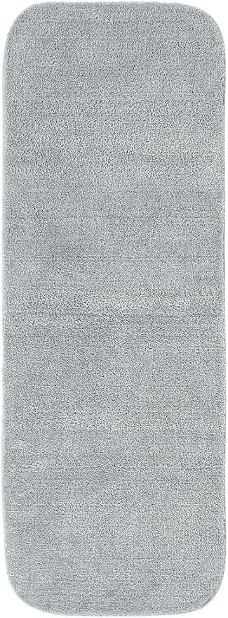 Garland Rug Traditional Nylon Washable Platinum Gray 2 Bath Rugs (21" X 34", 22" X 60") - Soft, Absorbent, and Stylish for Your Bathroom