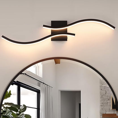 Bathroom Vanity Light Fixture, 26W 5CCT Dimmable Modern Led Bathroom Light Fixtures Over Mirror, LED Vanity Lighting Bar for Bathrooms (Black, 31.5inch)