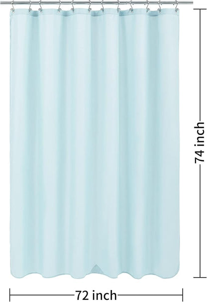 ALYVIA SPRING 72x74 Long Waterproof Fabric Shower Curtain or Liner Blue | 3 Magnets, Soft Cloth & Hotel Quality, Machine Washable, Light-Weight, Long Size