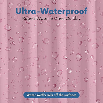 No Smell Shower Curtain Liner 72x72 Pink - PEVA Plastic Shower Curtain for Bathroom, PVC-Free Waterproof Pink Shower Liner with Metal Grommets and Magnet-Weighted Bottom Hem - Washable Liner