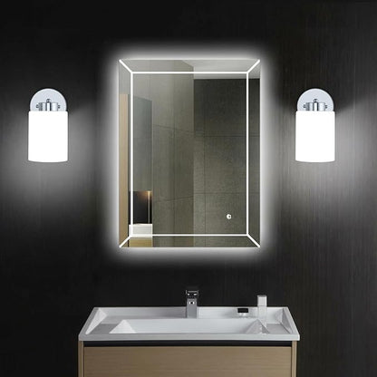 Frosted Wall Sconce Set of Two,Chrome Sconce Bathroom Lighting,Modern Chrome Vanity Light,Mid-Century Vanity Sconces for Bathroom,Livingroom,Kitchen