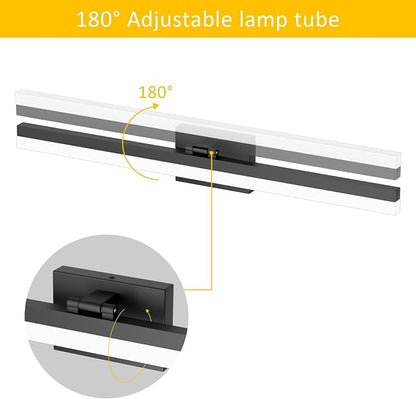 Ralbay Modern LED Black Bathroom Vanity Lights 31.5inch Modern Led Matt Black Vanity Light Fixtures Over Mirror (White Light 6000K)