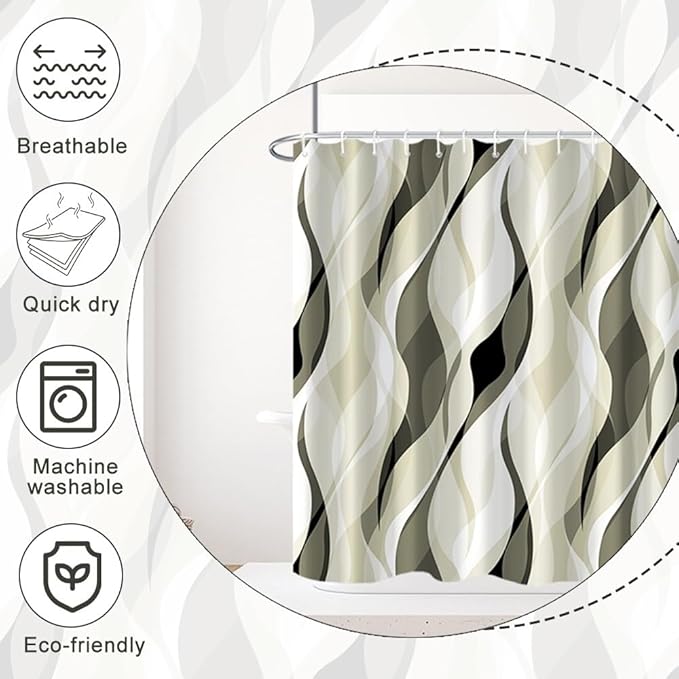 Stall Shower Curtain, Small Light Green Shower Curtain Set for Bathroom Modern Waterproof Narrow Shower Curtain Set with Hooks, 36x72 Inch