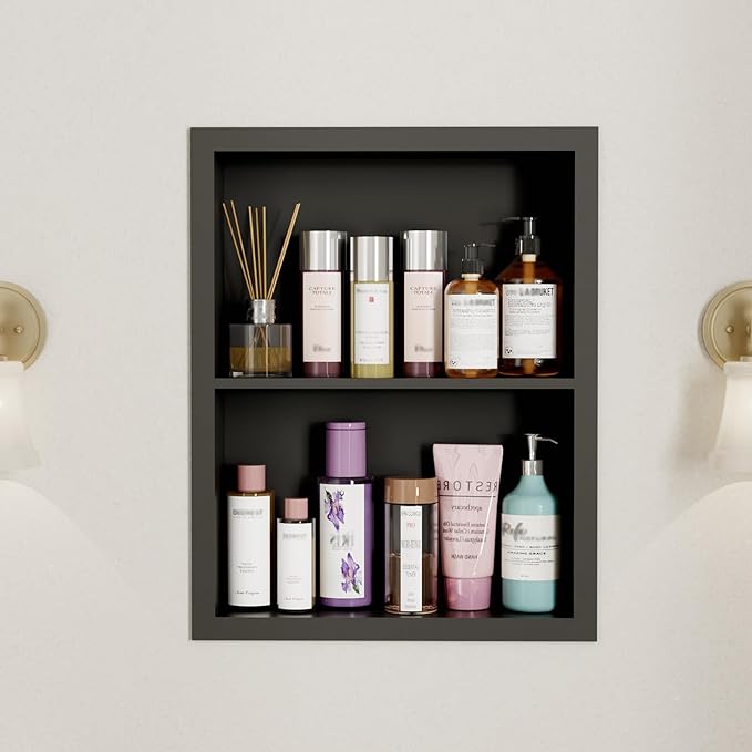 14x18 Medicine Cabinet Recessed Stainless Steel, 2-Tier, Medicine Cabinet Organizer,Stainless Steel Wall Niche, Bathroom Wall Cabinet, Recessed Bathroom Cabinet, Cabinet recessed Wall Cabinet