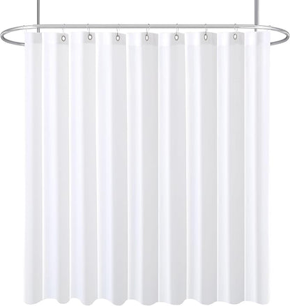 Biscaynebay Fabric Extra Wide Shower Curtain Liners, White 108" Width by 72" Length, Water Resistant Bathroom Curtains, Rust Resistant Grommets Top Weighted Bottom Machine Washable