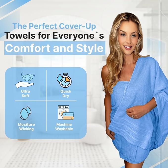 Infinitee Xclusives 100% Ring-Spun Cotton Bath Towels for Bathroom - Pack 2 | Luxury Super Soft, Absorbent & Quick-Drying |27x54 inches| Large Bathroom Towels Set |600 GSM| Gym, Shower, Spa & Hotel Use