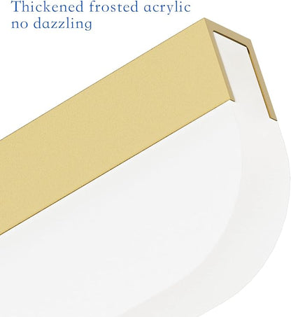 Ralbay 48" Gold Vanity Lights 48W Frosted Aluminum Modern LED Gold Bathroom Vanity Light Fixtures Over Long Mirror Modern Gold Bath Lighting 6000K White Light