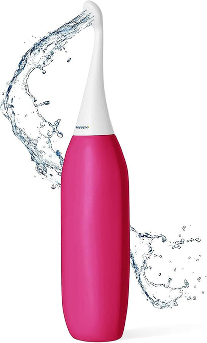 HappyPo The Original XL Butt Shower - Portable Bidet with 50% More Volume - The Easy-Bidet 2.0 Replaces Wet Wipes and Shower Toilet - Portable Bum Spray for Travel - Raspberry
