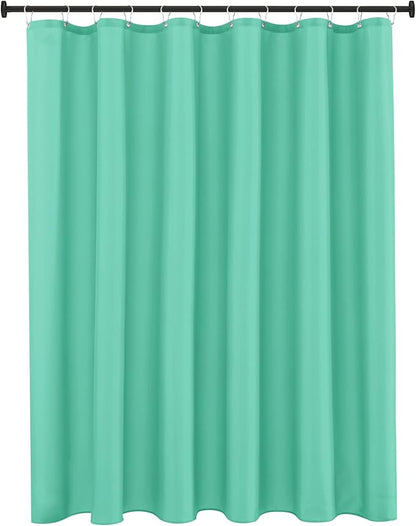 Biscaynebay Extra Long Fabric Shower Curtain Liners 72" Width by 84" Length, Teal Bathroom Curtains, Water Resistant Rust Resistant Grommets Top Weighted Bottom Machine Washable