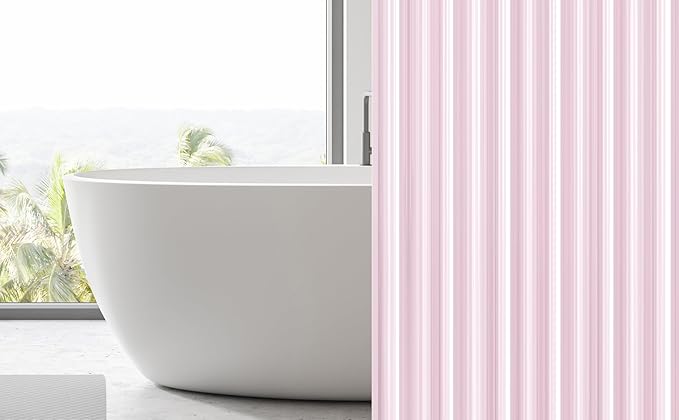EHZNZIE Shower Curtain Liner Light Weight PEVA, Shower Liner 72x72 Inches, Waterproof, No Chemical Smell with 12 Rust Proof Metal Grommets for Bathroom Shower Curtain, Pink