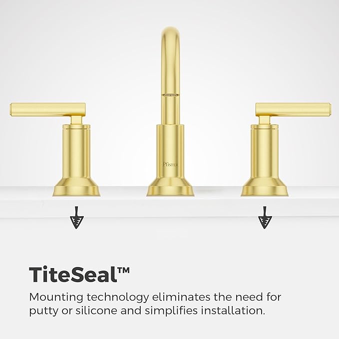 Pfister Capistrano Bathroom Sink Faucet, 8-Inch Widespread, 2-Handle, 3-Hole, NSF Certified, Brushed Gold Finish, LF049CSOBG
