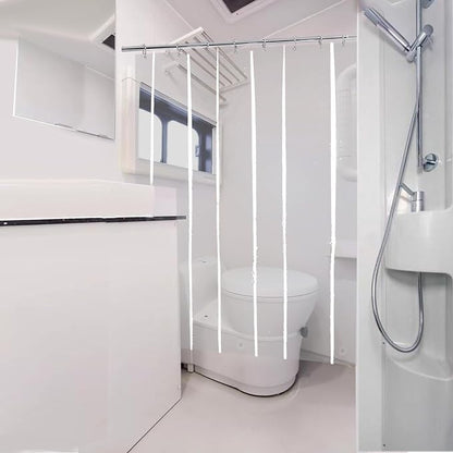Clear RV Camper Short Shower Curtain Liner 48x60 for Single Bathroom | Transparent Small Peva Plastic Vinyl Shower Curtain Sets for Dorm Walk in Tub RV Shower Stall