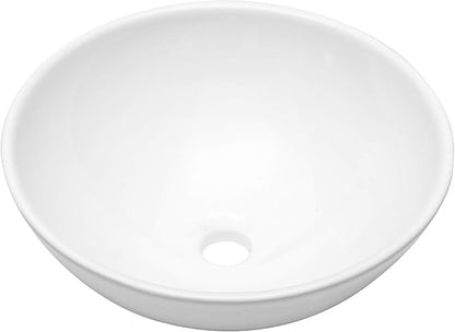 Dcolora 13 Inch Bowl Sinks for Bathrooms Round Small Vessel Sink Countertop White Ceramic Porcelain Round Bathroom Sink Bowl Above Counter Vanity Sink Basin, 13"x13" DC-V8895