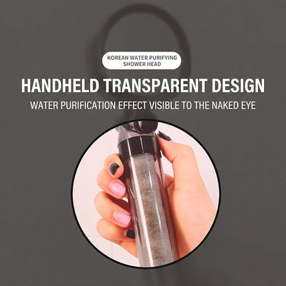 CH-S514 Korean Filtered Handheld Shower Head, One-Touch Stop Water | Triple Stage Filtration,3.1μm PP Cotton,Chlorine Removal,Visible Filter,SUS304 Plate,G1/2 Universal Thread