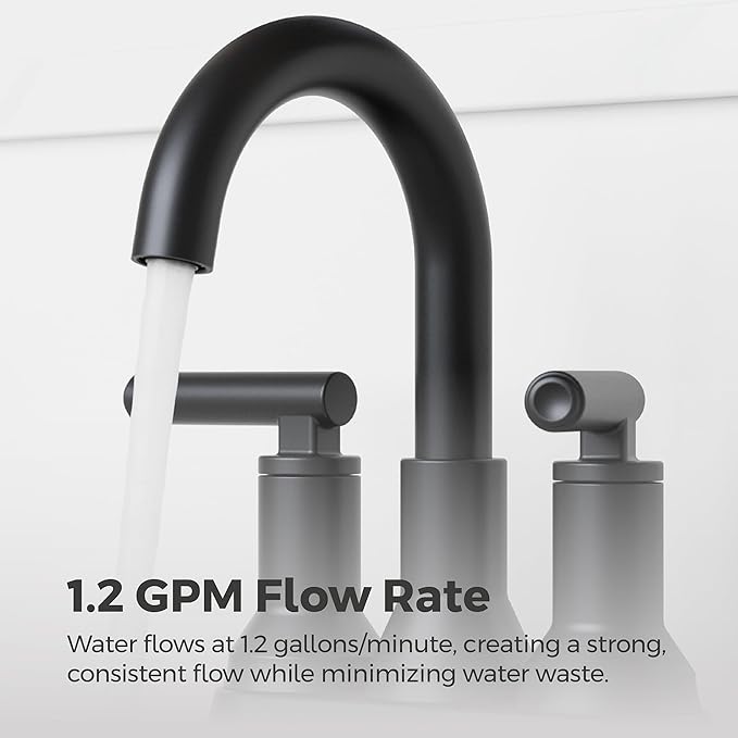 Pfister Capistrano Bathroom Sink Faucet, 4-Inch Centerset, 2-Handle, 3-Hole, NSF Certified, Spot Defense Matte Black Finish, LF048CSOSDB