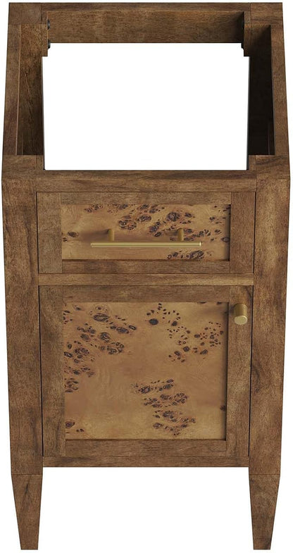 Modway EEI-6136-BRN Elysian 18" Wood Bathroom Vanity Cabinet (Sink Basin Not Included), Brown