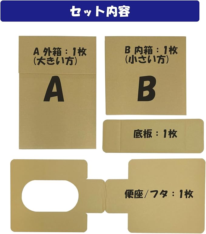 Kokubo KM-495 Assembled Cardboard Toilet, Length 12.2 x Width 12.6 x Depth 13.6 inches (31 x 32 x 34.5 cm), Made in Japan, for Disasters, Emergencies, Emergency Storage, Car, Disaster Prevention,