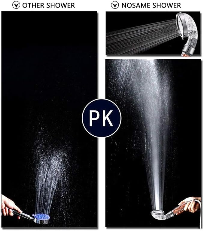 Nosame Handheld Shower Head, Filter Filtration High Pressure Water Saving | Filter Filtration High Pressure Water Saving 3 Mode Function Spray Handheld Showerheads 1.6 GPM for Dry Hair & Skin SPA