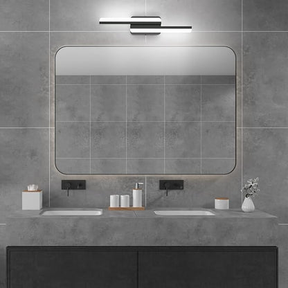 Ralbay Modern LED Black Vanity Light 24inch 24W Frosted Aluminum LED Matte Black Vanity Light for Bathroom Lighting Fixtures White Light 6000K