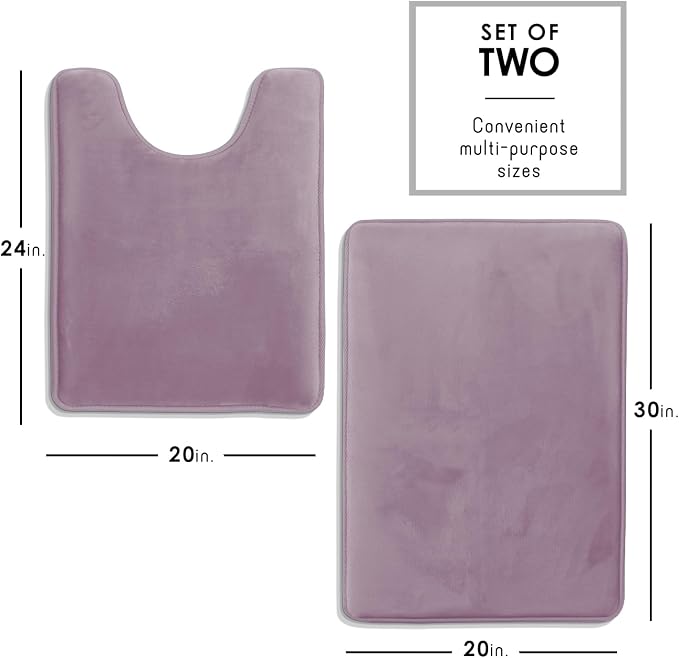 Clara Clark Bathroom Rugs, Velvet Memory Foam Bath Mat, Non-Slip Bath Rugs, Machine Wash, Dries Quickly, Ultra Soft Plush Bath Mats for Bathroom,